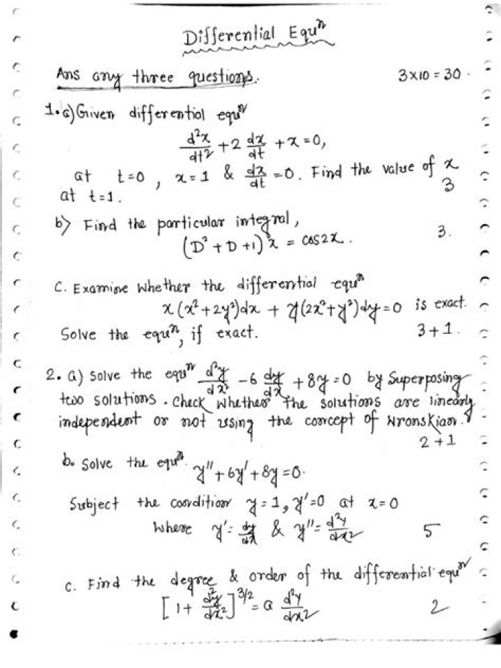 Master Differential Equations with Practice Questions PDF