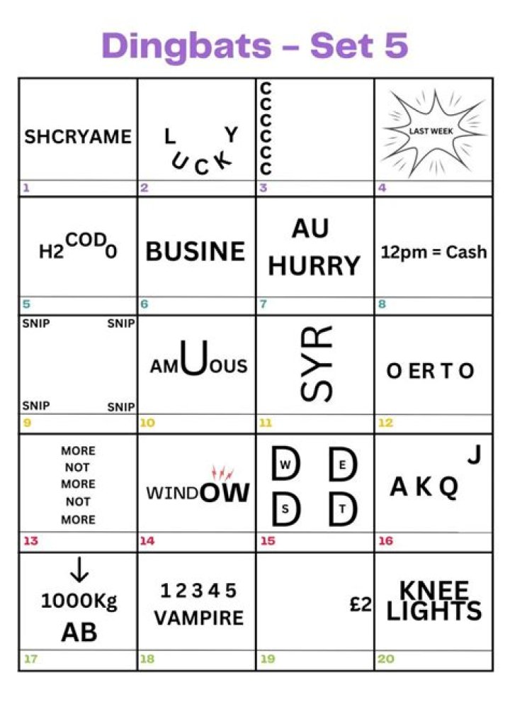 Solve Difficult Dingbats: Step-by-Step Answers PDF