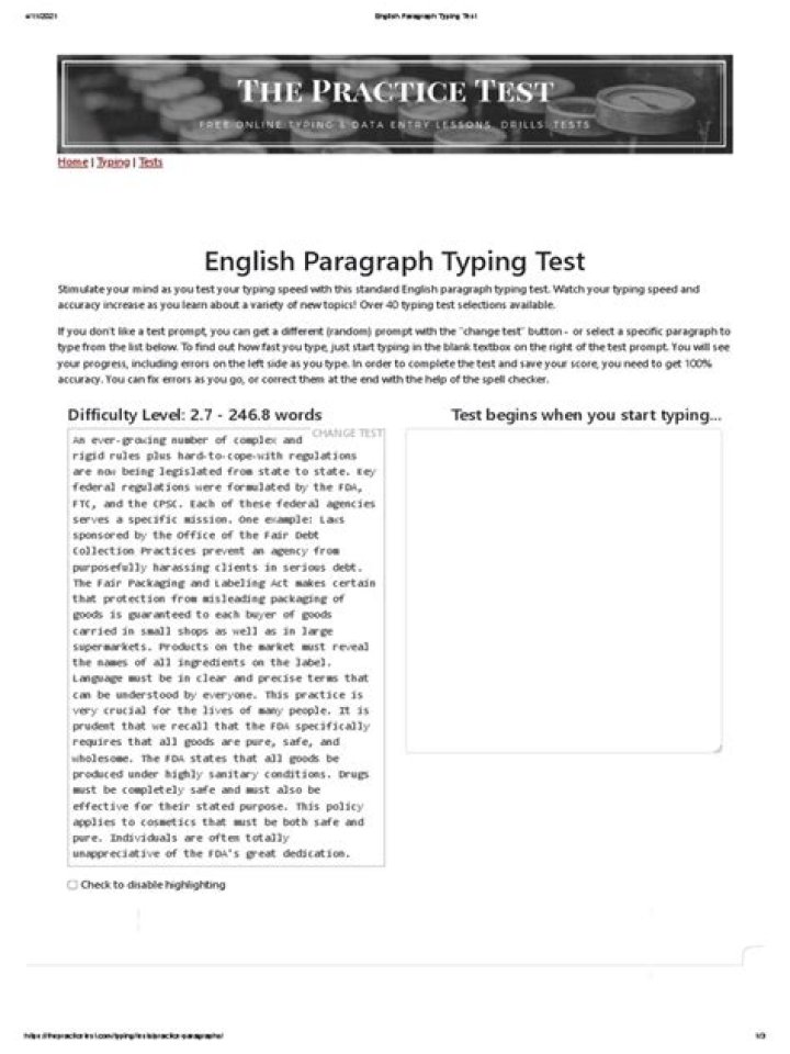 Master the Typing Test: Difficult Paragraph Challenge PDF