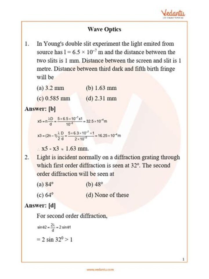 Diffraction Questions and Answers PDF – Expert Study Guide