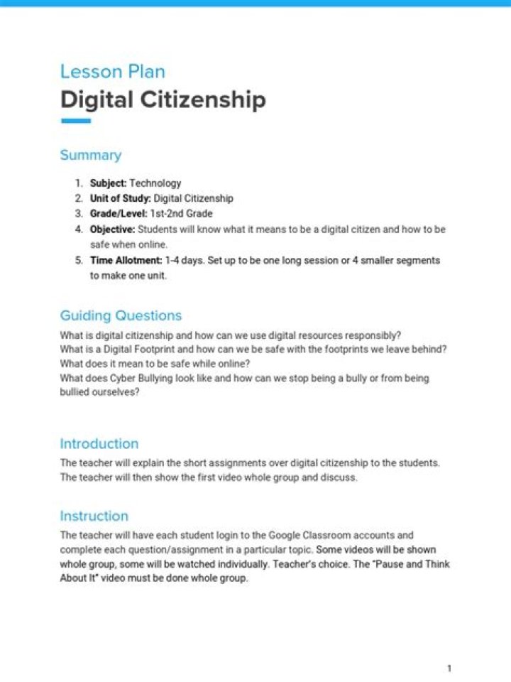 Digital Citizenship Lesson Plan PDF for Engaging Classrooms