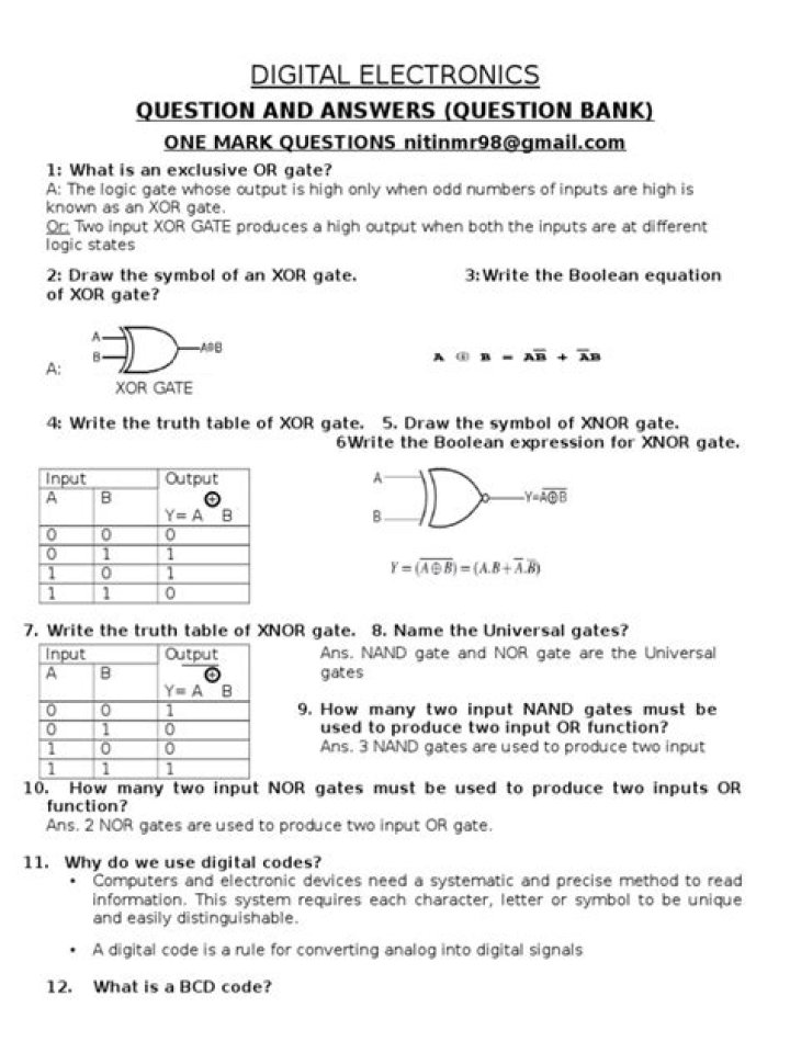 Digital Electronics Questions & Answers PDF: Master Core Concepts