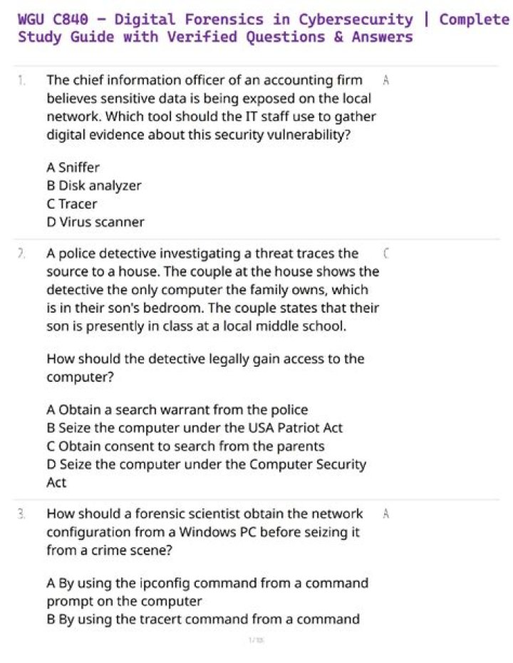 Digital Forensics Questions and Answers PDF Guide