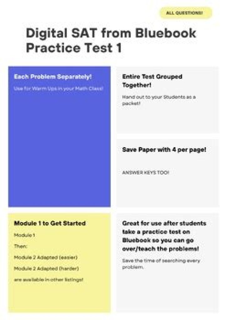 Digital SAT Practice Test Bluebook PDF Download