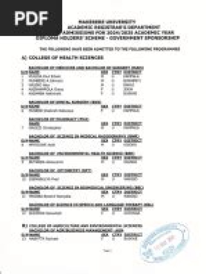 Diploma Government Sponsorship List PDF – Official Funding Details