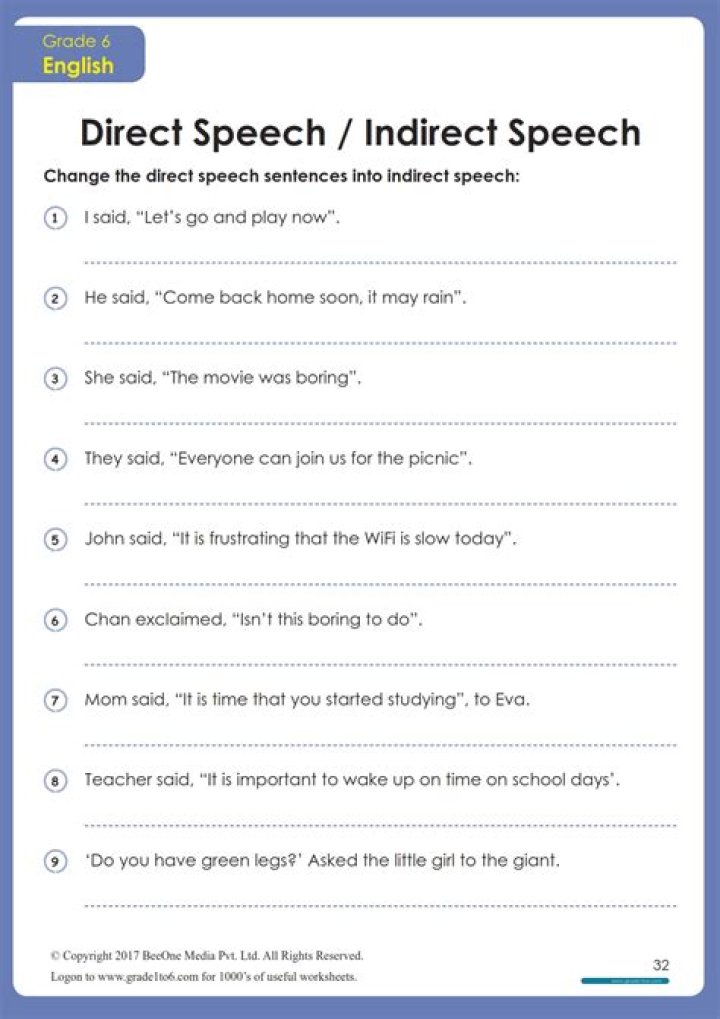 Direct and Indirect Speech Questions PDF: Perfect Study Guide