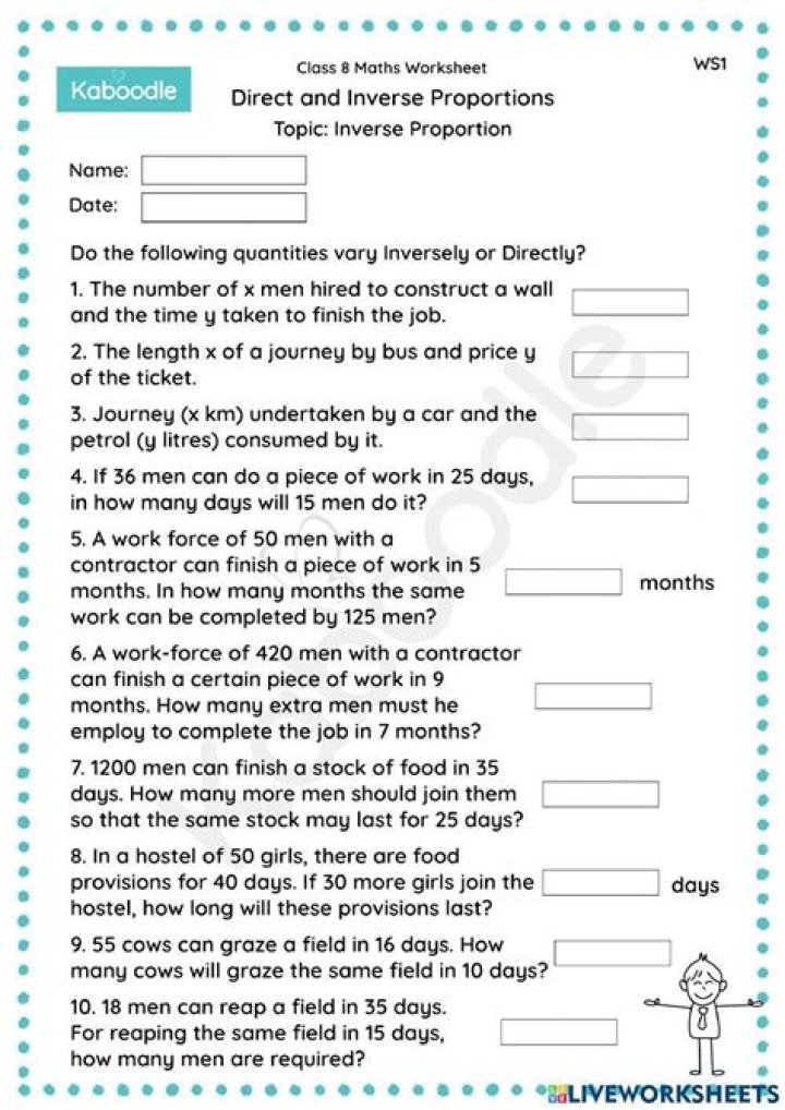 Direct and Inverse Proportion Questions with Solutions PDF: Step-by-Step Guide