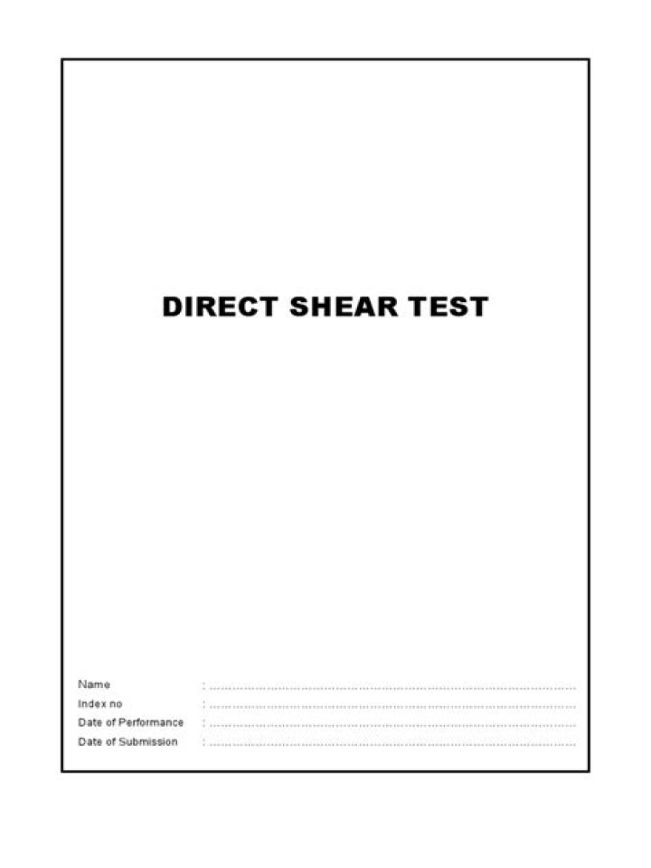 Direct Shear Test Lab Report PDF – Instant Download