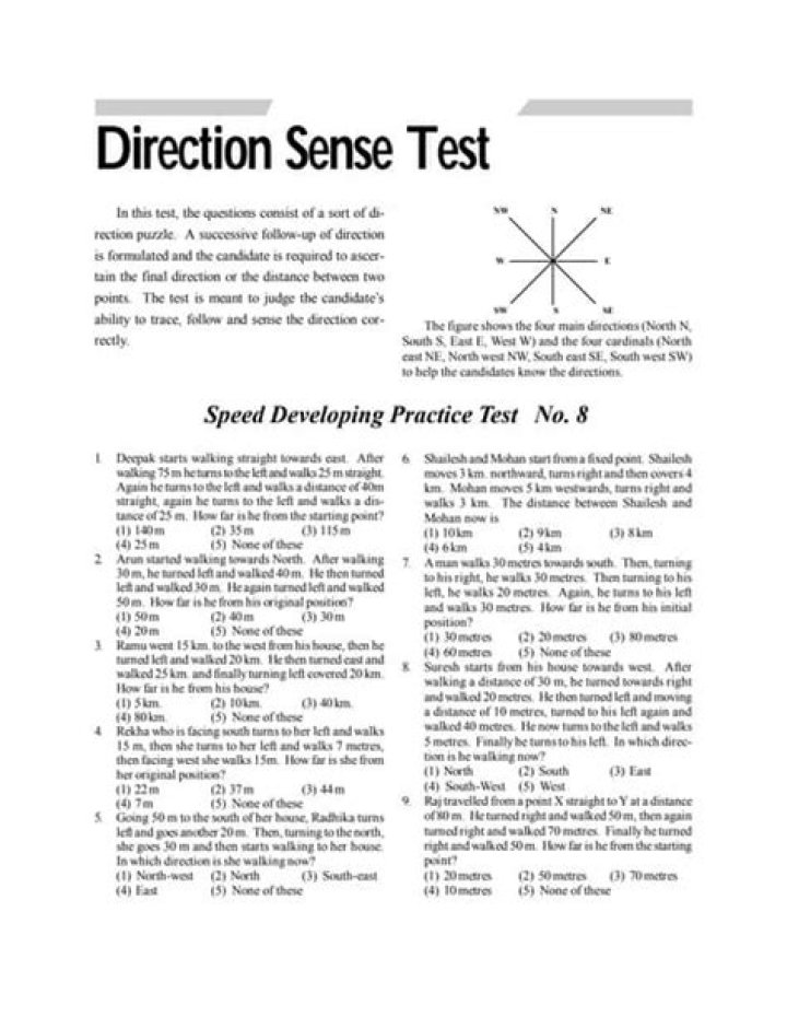 Improve Your Direction Sense with Our Free PDF Test