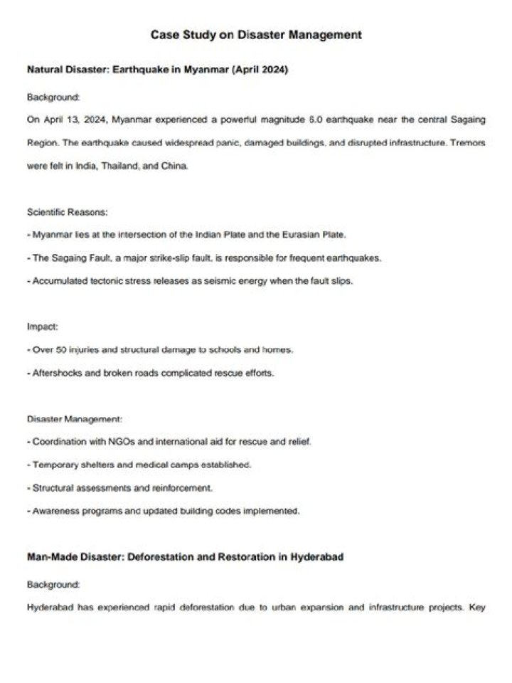 Comprehensive Disaster Management Case Study PDF: Real-World Applications