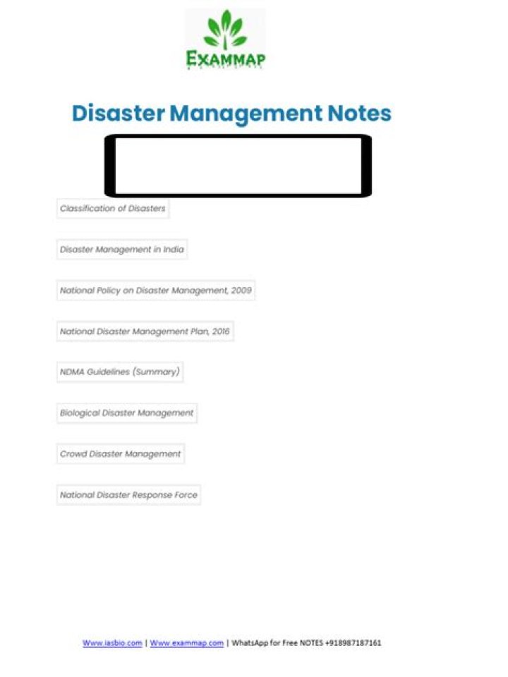 Disaster Management Notes PDF – Essential Emergency Preparedness Guide