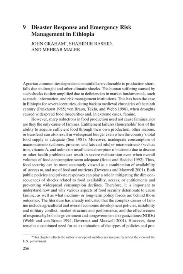 Disaster Risk Management in Ethiopia: Critical Strategies from the Field