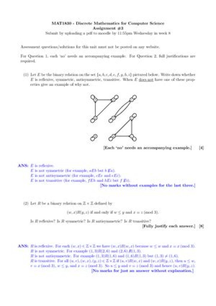 Discrete Mathematics for Computer Science: Questions & Answers PDF