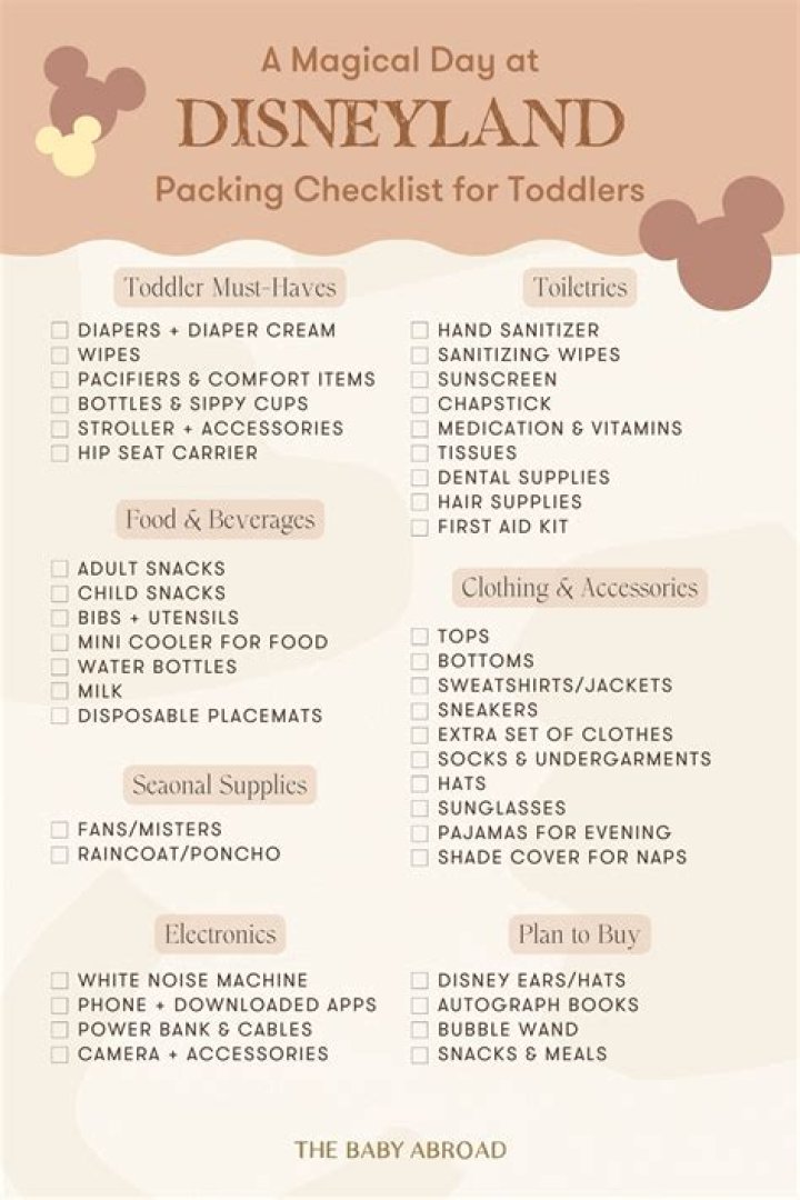 Disneyland Packing List PDF – Ready for Fun with Kids & Family