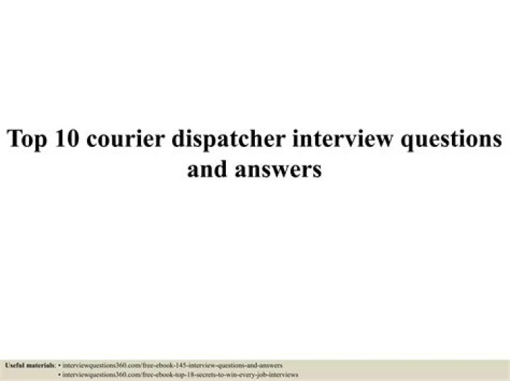 Top Dispatcher Interview Questions and Answers PDF for Success