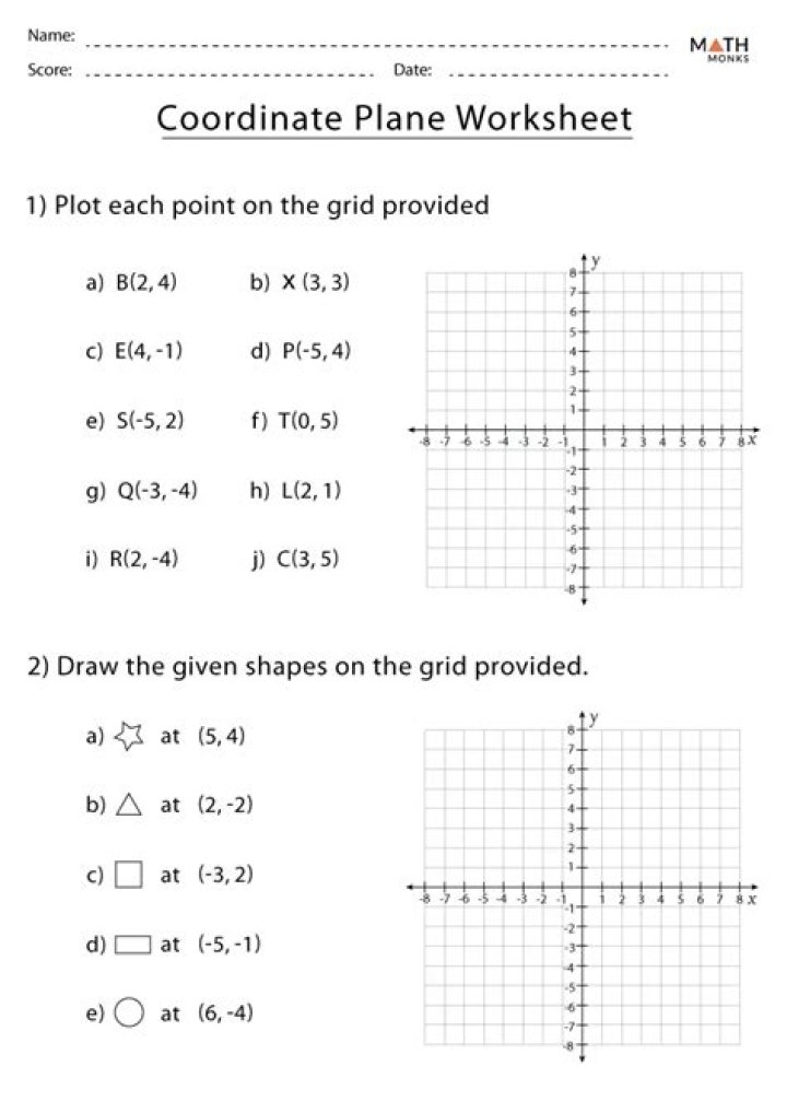 Free Distance on Coordinate Plane Worksheet PDF for Students