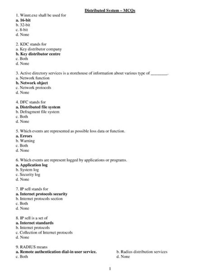 Distributed Systems MCQs with Answers PDF – Perfect for Exam Prep