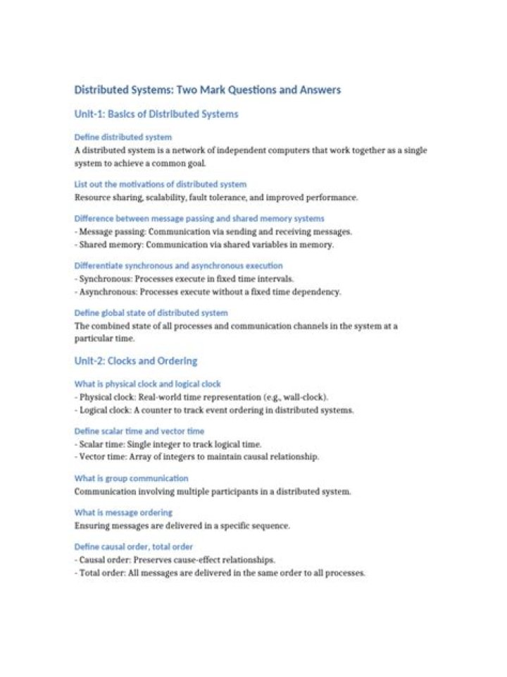 Distributed Systems Questions & Answers PDF: Expert Guide