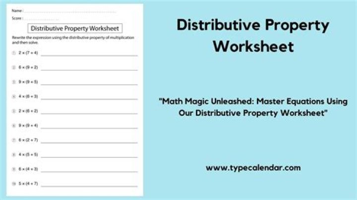 Distributive Property Algebra Worksheet PDF Worksheets for Practice