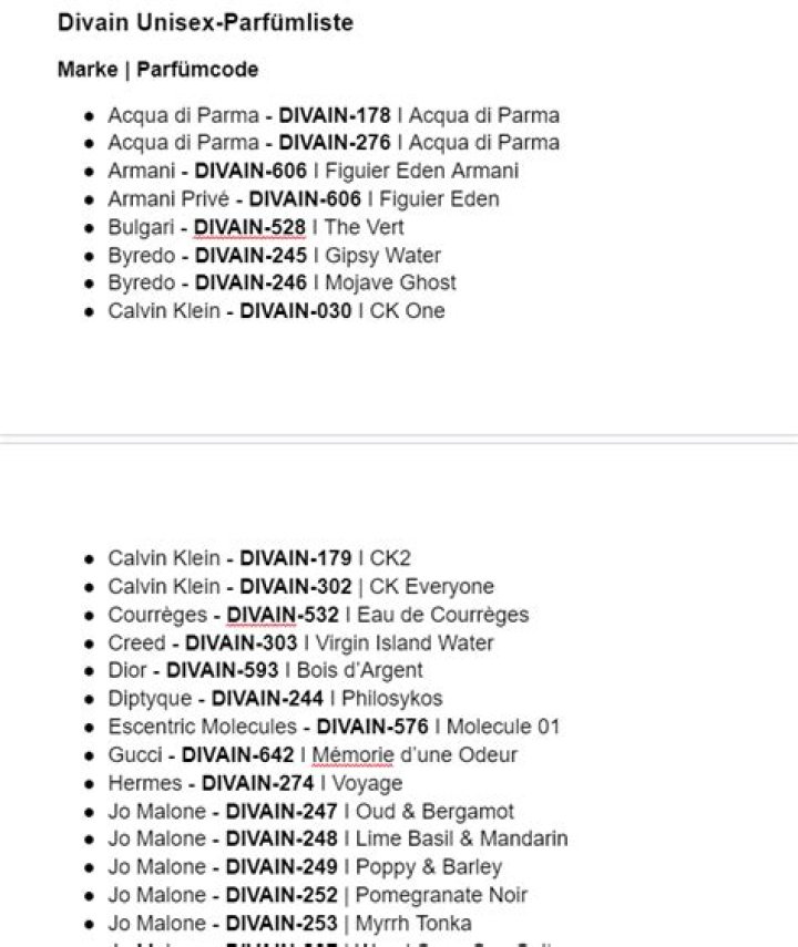 Divain Perfume List PDF: Complete Guide & Key Scents