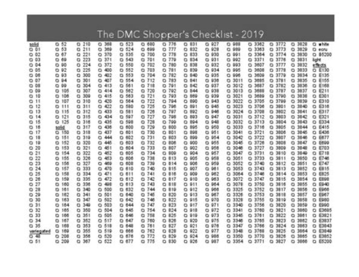 DMC Thread List PDF – Download Complete Knitting Patterns