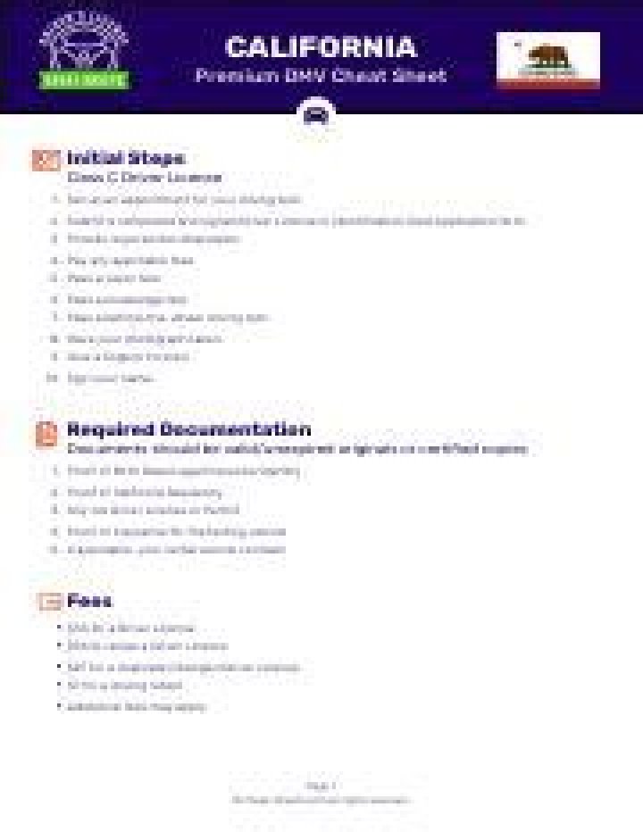 California DMV Cheat Sheet: Premium Car Compliance Guide for Drivers