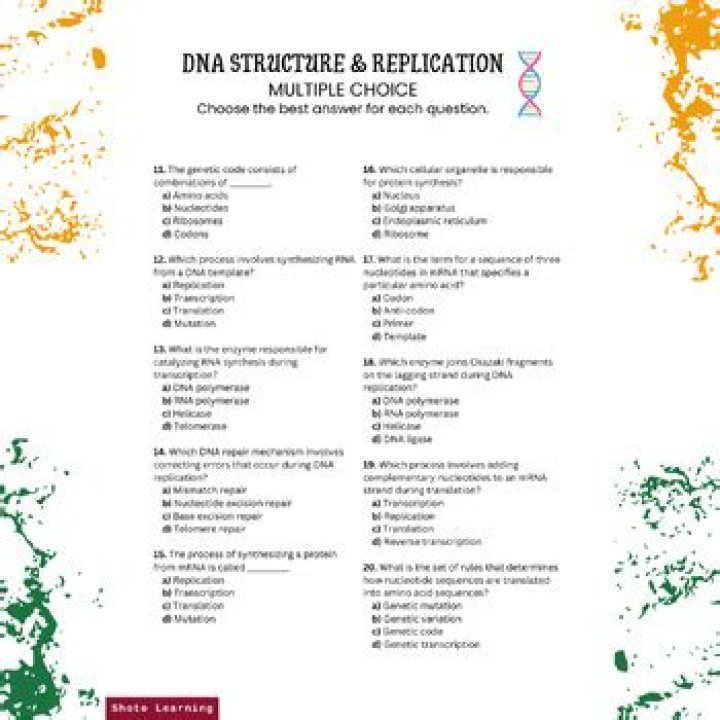 DNA Replication MCQs & Answers PDF: Master Genetics Testing