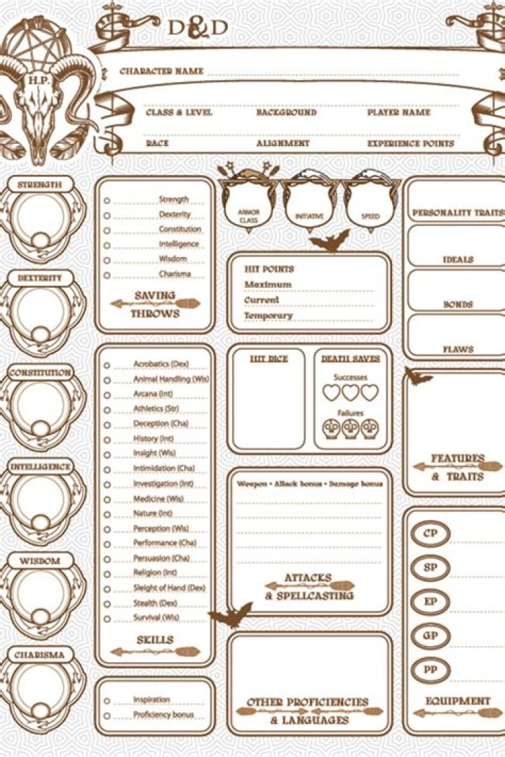 Download Free DND Character Sheet PDF Template