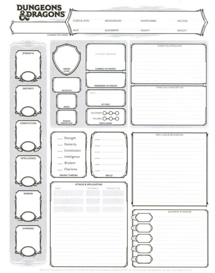 Download the Official 5th Edition D&D Character Sheet PDF