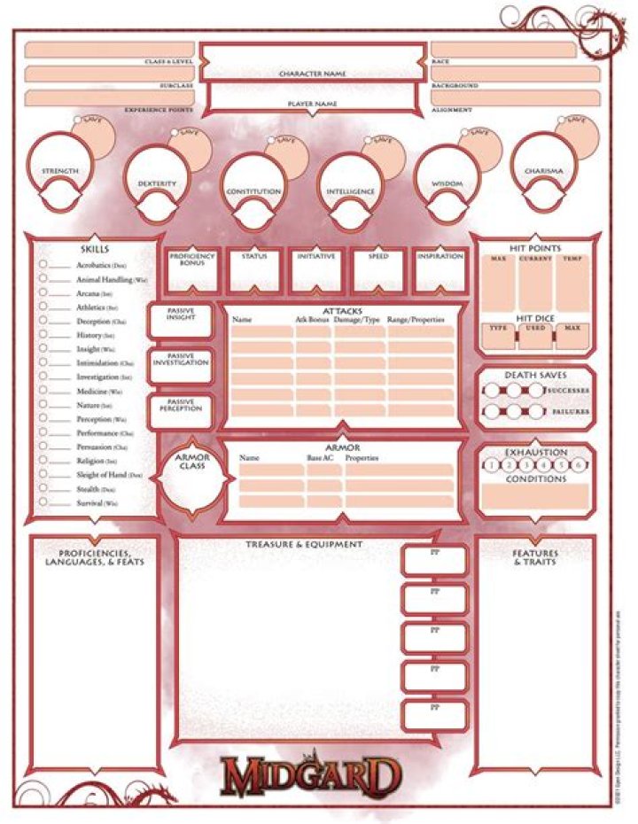 Free DND Character Sheet PDF – Download Instant Printable Template