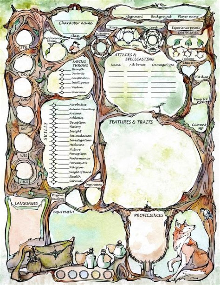 Free DND Druid Character Sheet PDF – Printable Game Guide