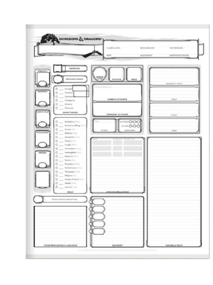 Free DND Player Sheet PDF – Printable Character Sheet Templates
