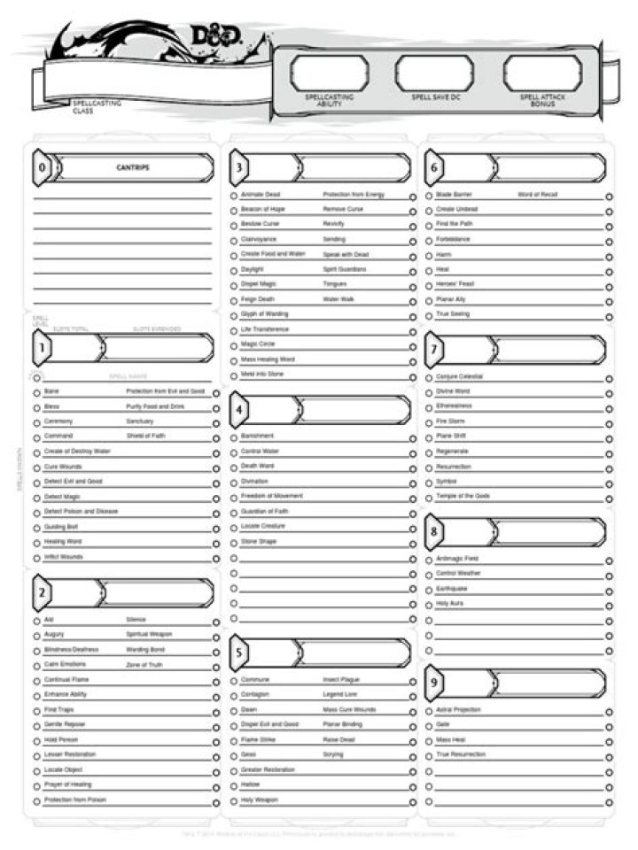 Free D&D Spell List PDF – Complete Guide to All Magic Spells