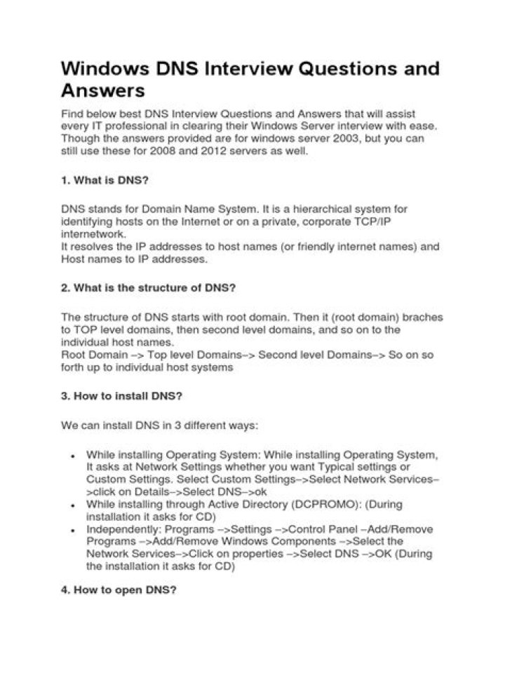 DNS Interview Questions and Answers PDF: Expert Guide