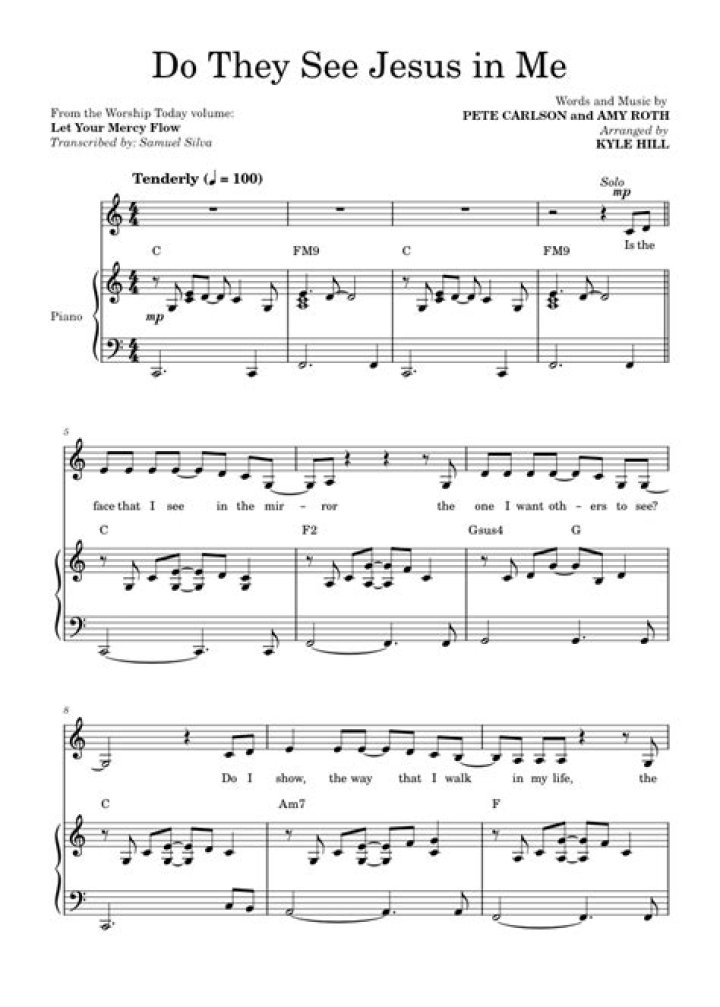 Do They See Jesus in Me? PDF Sheet Music for Spiritual Reflection