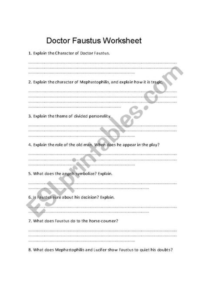 Doctor Faustus: Key Questions and Answers PDF for Students
