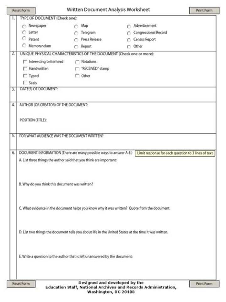 Free PDF Document Analysis Worksheet | Streamline Your Review Process