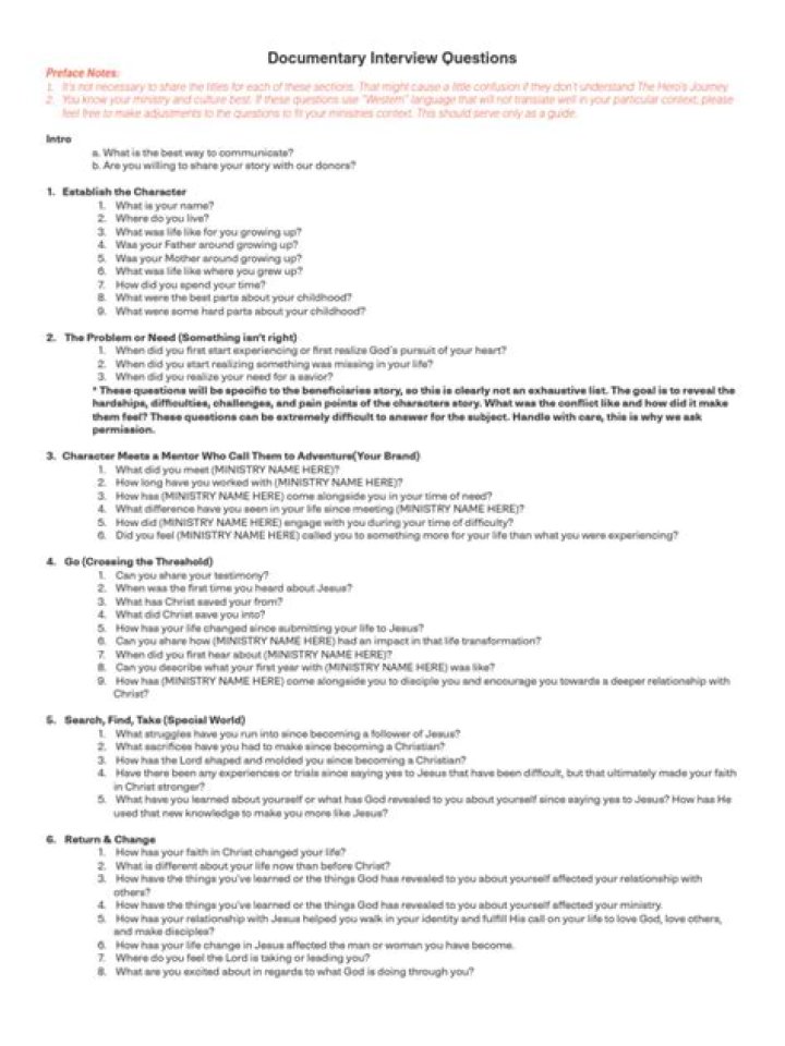 Essential Documentary Interview Questions PDF for Compelling Storytelling