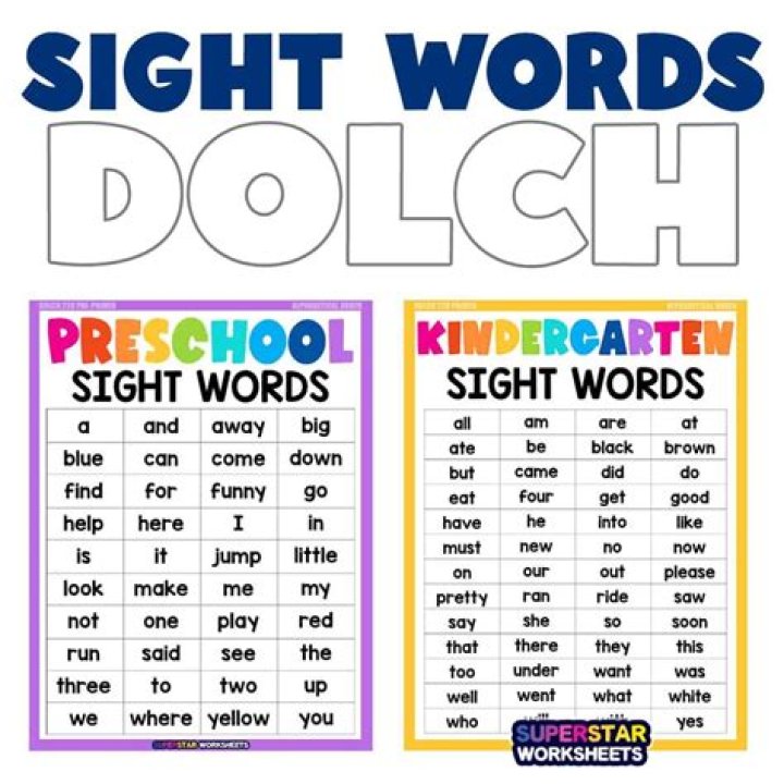 Free Dolch Sight Word List for Kindergarten – Instant PDF Download