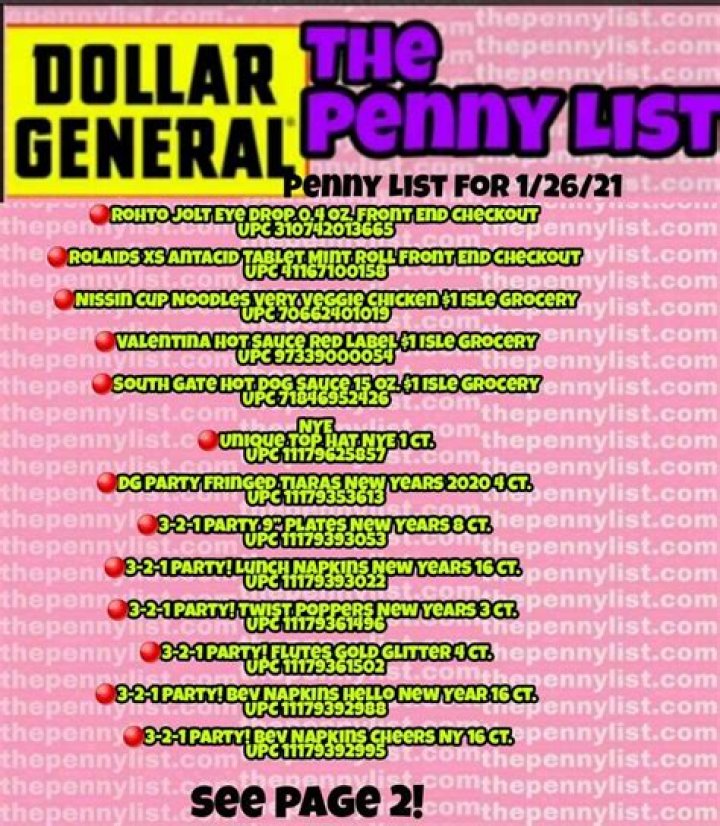Dollar Tree Penny List with Pictures PDF – Save Money Easy