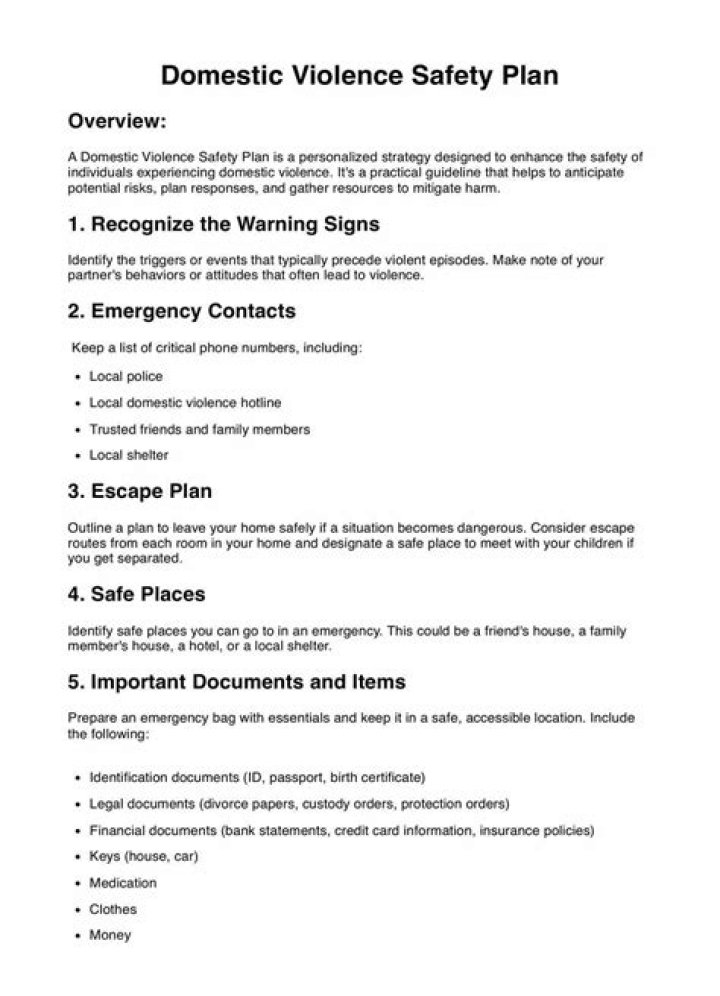 Domestic Violence Safety Plan PDF: Essential Guide & Template