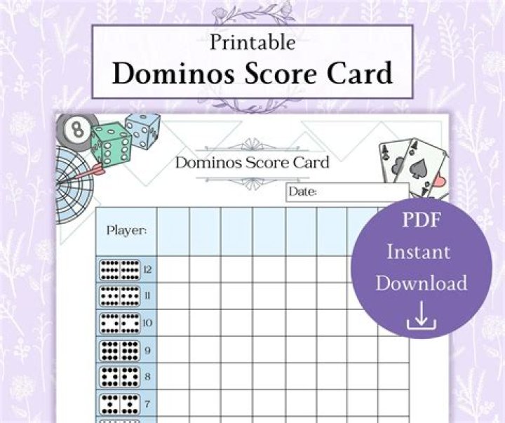 Download Free Dominoes Score Sheet PDF for Perfect Game Tracking