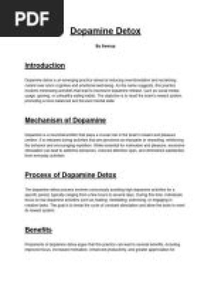 Dopamine Detox Plan PDF: Reclaim Focus & Energy