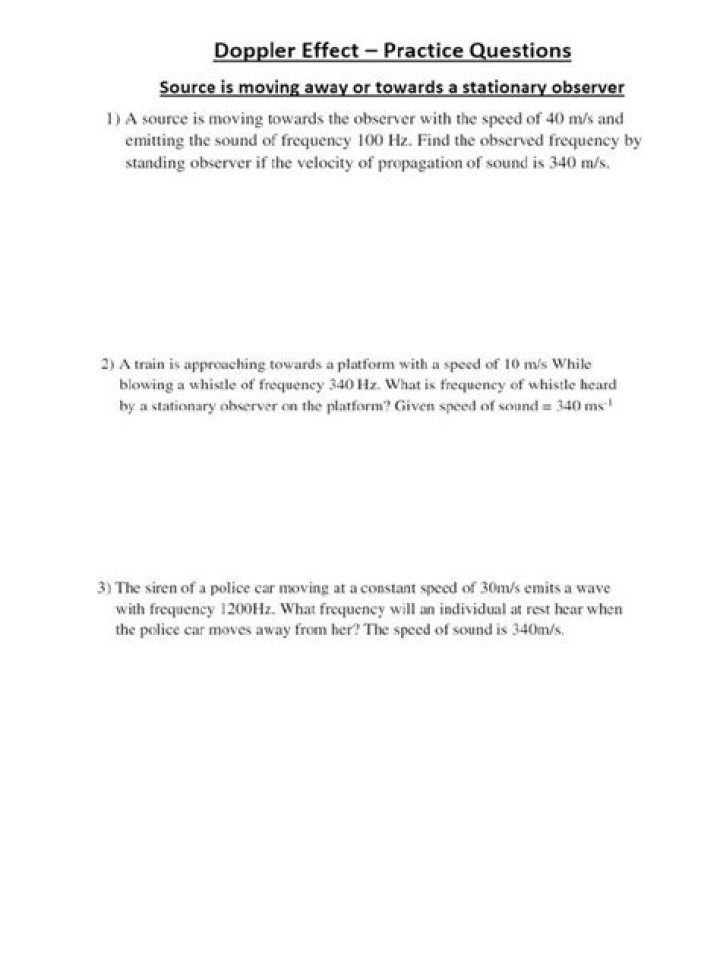 Doppler Effect Questions PDF: Expert Practice & Solutions