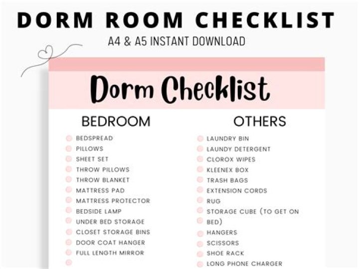 Complete Dorm Room List PDF for College Students