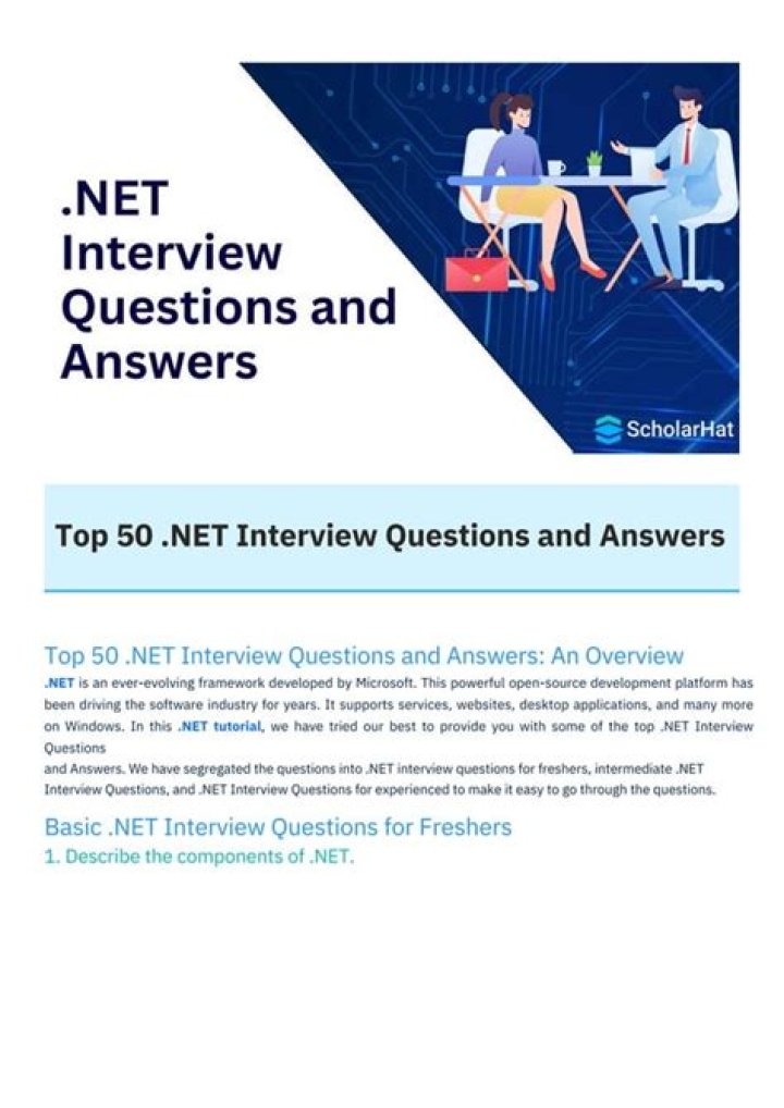 Essential Dot Net Interview Questions with Answers PDF for Beginners