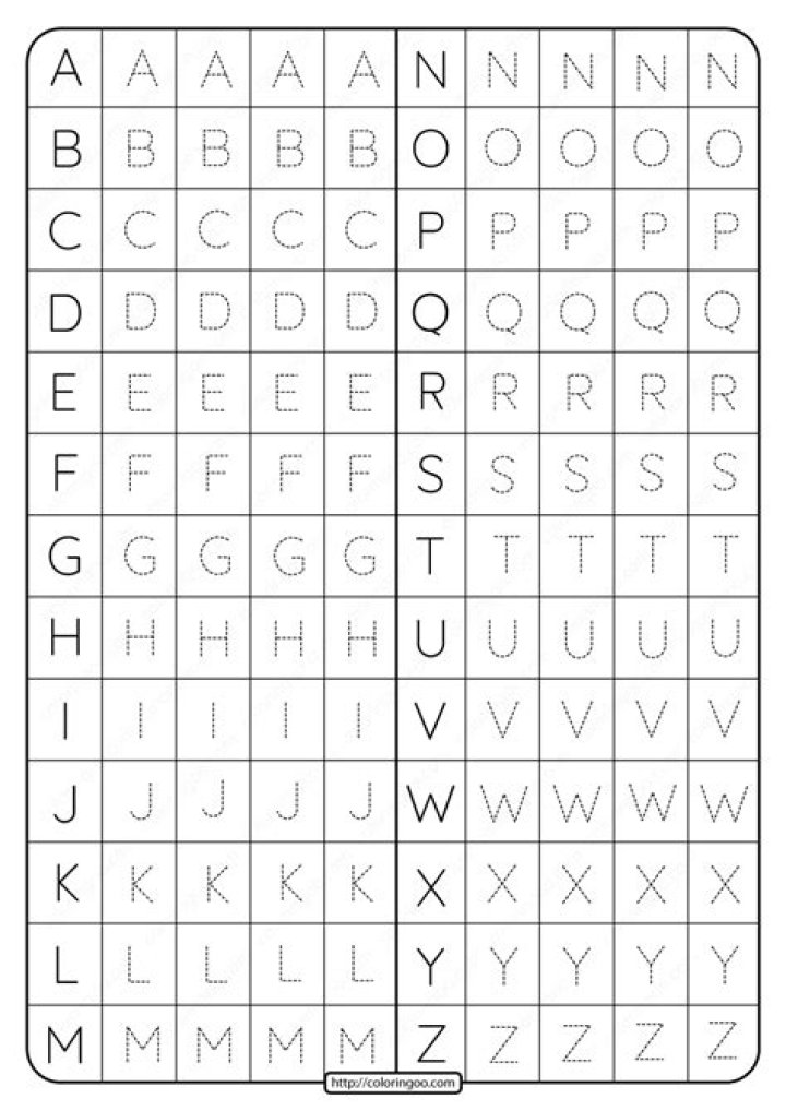 Dotted Line Alphabet Worksheets PDF for Easy Learning