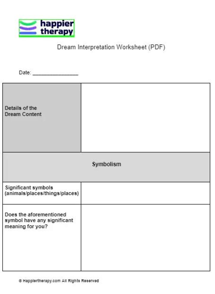 Free Dream Interpretation Worksheet PDF – Unlock Your Subconscious