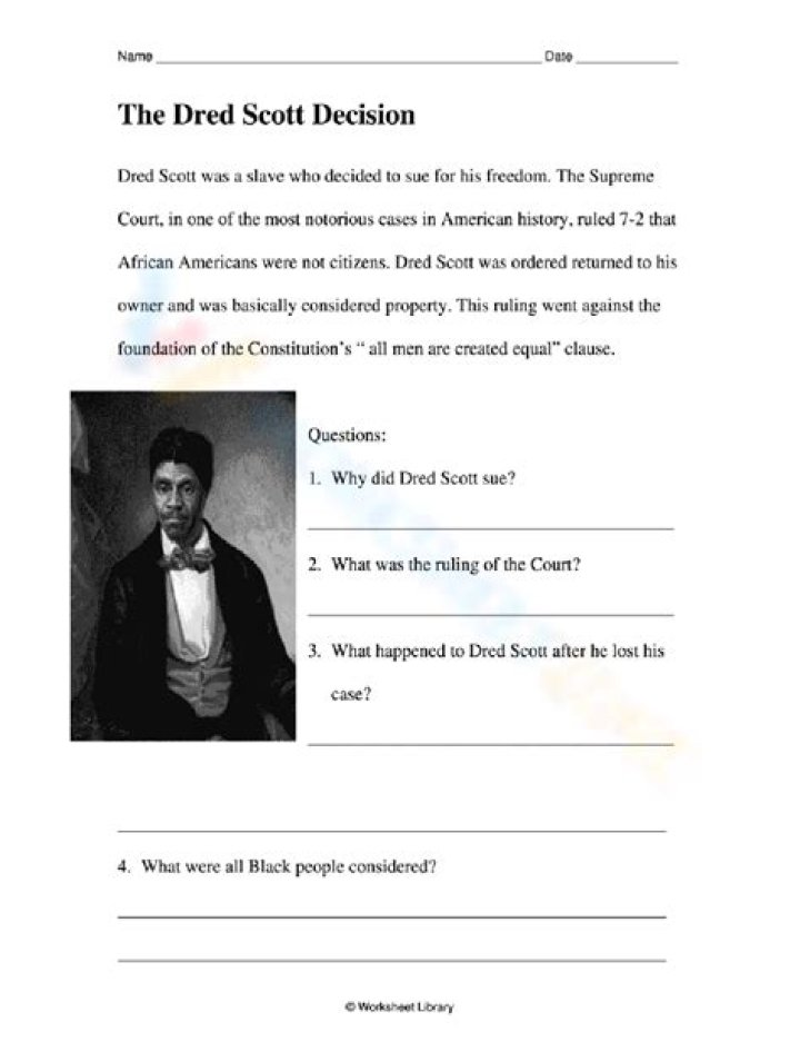 Dred Scott v. Sandford Worksheet: Key Legal Insights PDF
