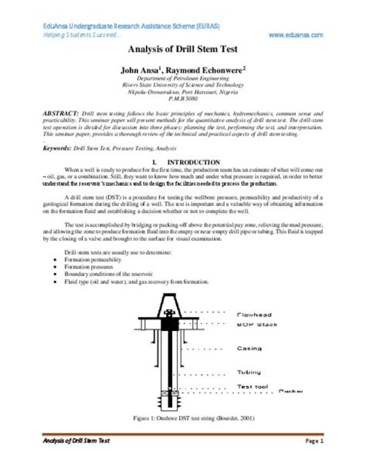 Drill Stem Test PDF: Complete Guide & Downloadable Samples